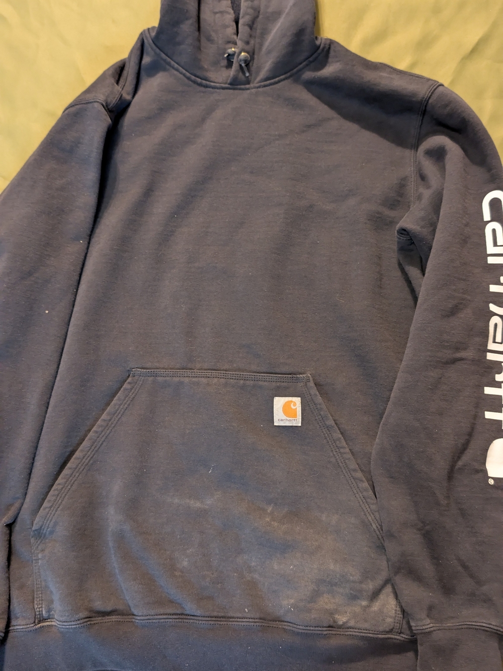 Distressed Carhartt Men's Hooded Sweatshirt - Black